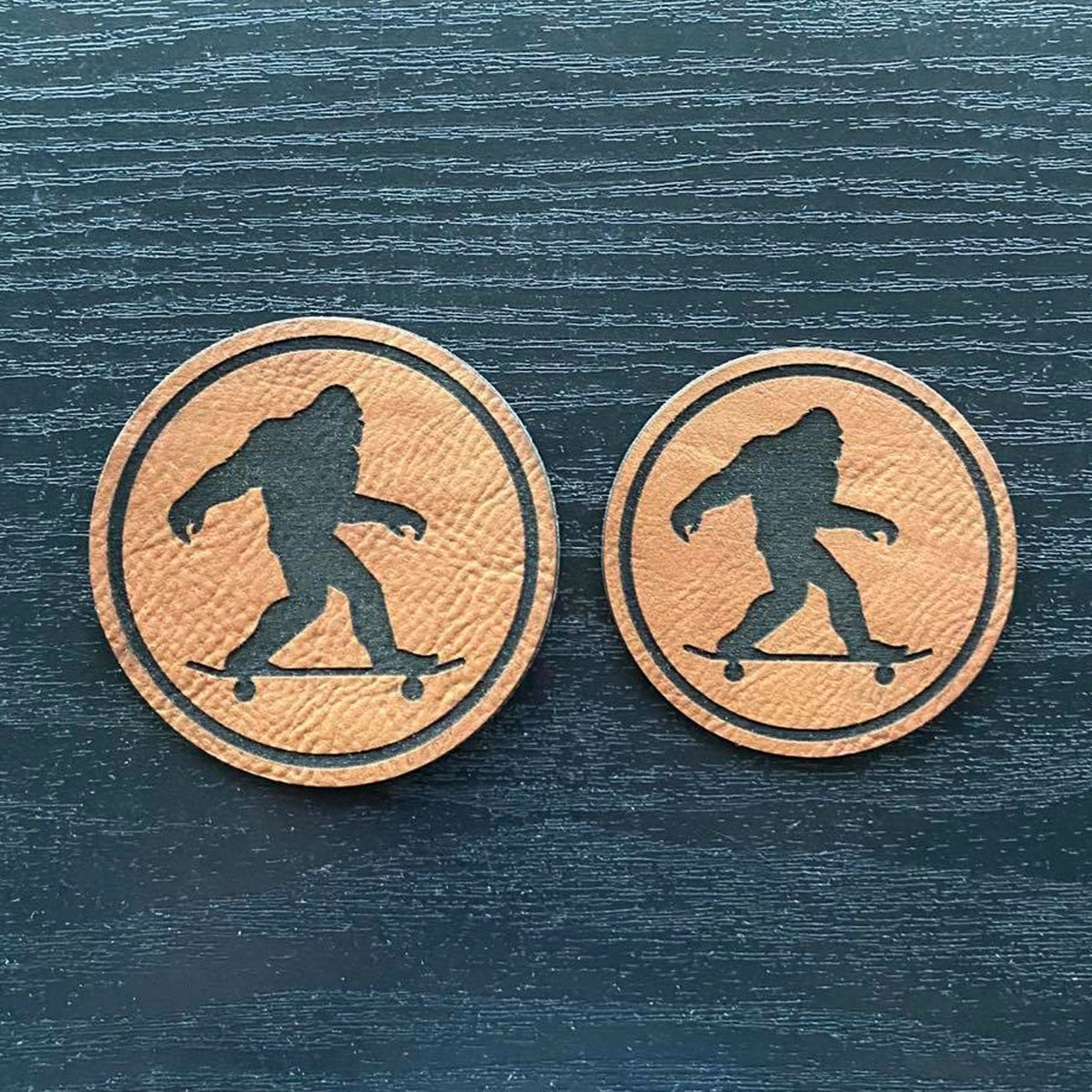 Skating Bigfoot Patch - Leatherette Vegan Leather