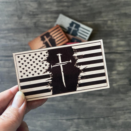 American Flag Nails Cross Patch - Choose Your Color - patchpalooza