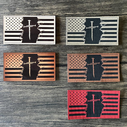 American Flag Nails Cross Patch - Choose Your Color - patchpalooza