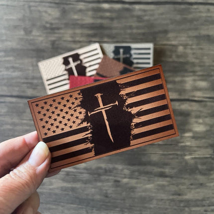 American Flag Nails Cross Patch - Choose Your Color - patchpalooza