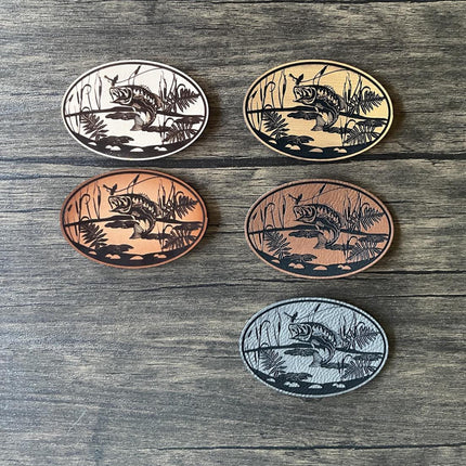 Bass Lake Leather Patch - Choose Your Color - patchpalooza