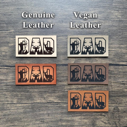 Bowhunting Dad Patch, Leather Patch with Deer Scene, Hunting Patch for Dads, Patch for Hats Bags Jackets - Patch Palooza