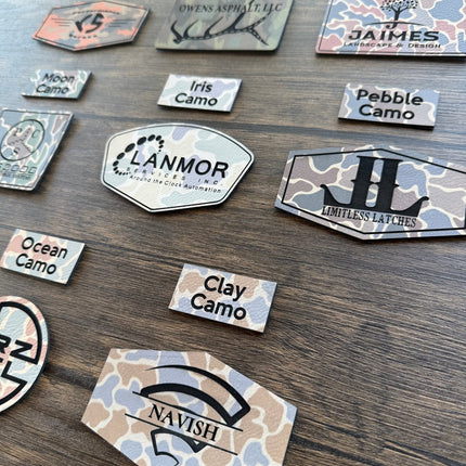 Camo Patches in Vegan Leather for Groups, Events, Business, Churches, Logo - patchpalooza