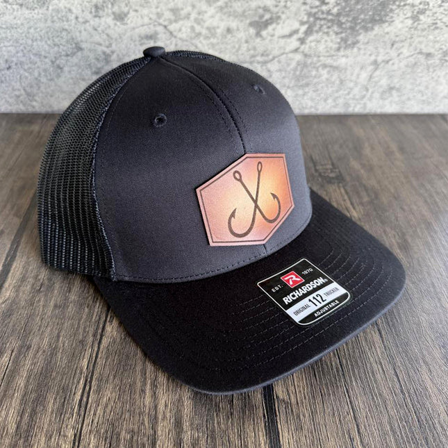 Crossed Hooks Fishing Hat - Richardson 112 - patchpalooza