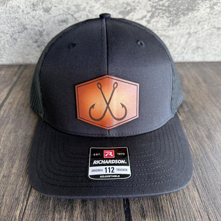 Crossed Hooks Fishing Hat - Richardson 112 - patchpalooza