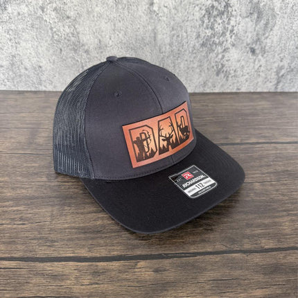 Dad Leather Patch Hat, Richardson 112 Trucker Cap for Hunters, Bow Hunting Dad Hat - Patch Palooza