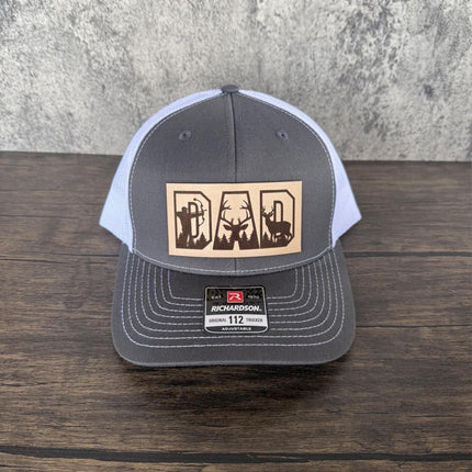 Dad Leather Patch Hat, Richardson 112 Trucker Cap for Hunters, Bow Hunting Dad Hat - Patch Palooza