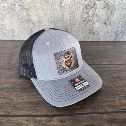 Dads with Beards Hat, Leather Patch Dad Hat, Richardson 112 Trucker Cap, Beard Dad Gift, Father's Day Hat for Bearded Dads - Patch Palooza