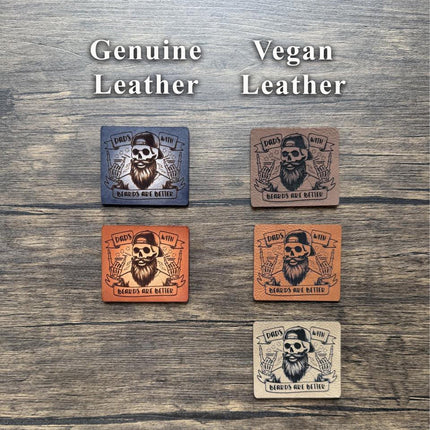 Dads with Beards Patch, Funny Beard Dad Leather Patch, Skeleton Patch for Hats Bags Jackets, Father's Day Gift - Patch Palooza