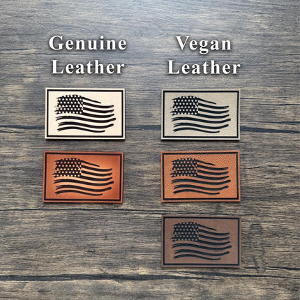 Distressed Flag Patch, Leather American Flag Patch, Patriotic Patch for Hats Bags Jackets, USA Flag Patch - Patch Palooza