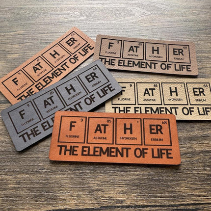 Father Element Patch, Science Dad Leather Patch, Periodic Table Patch, Gift for Dads, Patch for Hats Bags Jackets - Patch Palooza