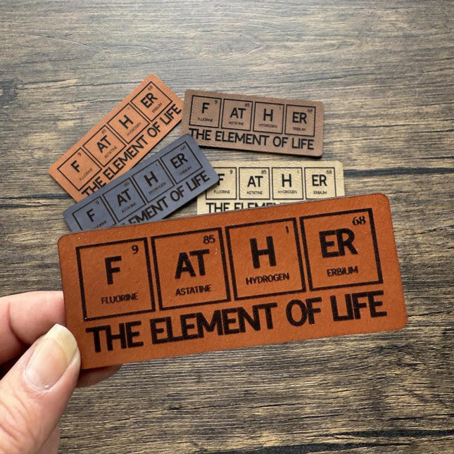 Father Element Patch, Science Dad Leather Patch, Periodic Table Patch, Gift for Dads, Patch for Hats Bags Jackets - Patch Palooza