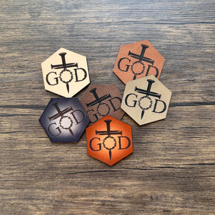 God Crown of Thorns Patch, Christian Leather Patch with Cross of Nails, Faith Patch for Hats Bags Jackets - Patch Palooza