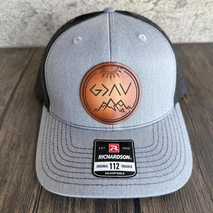 God is Greater Than Symbol Hat - Richardson 112, Christian Hat - patchpalooza