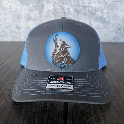 Howling at the Moon Wolf Hat - Richardson 112, Alpha Wolf - patchpalooza