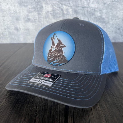 Howling at the Moon Wolf Hat - Richardson 112, Alpha Wolf - patchpalooza