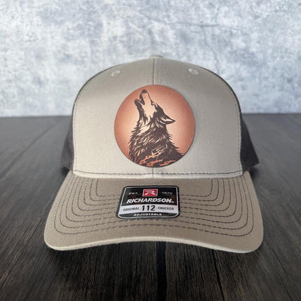 Howling at the Moon Wolf Hat - Richardson 112, Alpha Wolf - patchpalooza