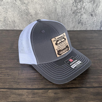 Truck Driver Definition Hat, Leather Patch Hat, Richardson 112 Trucker Cap, Funny Trucker Gift, Semi Driver Hat for Men