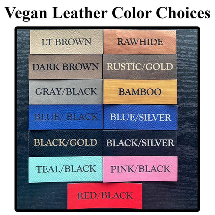 vegan leather color chart