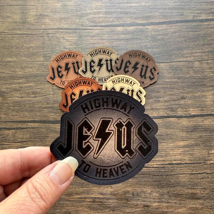 Jesus Highway to Heaven Patch, Christian Leather Patch, Faith Patch for Hats Bags Jackets, Gospel Gift - Patch Palooza