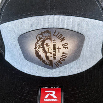 Lion of Judah Hat – Richardson 168 Snapback – Leather Patch Christian Flat Bill Hat - Patch Palooza