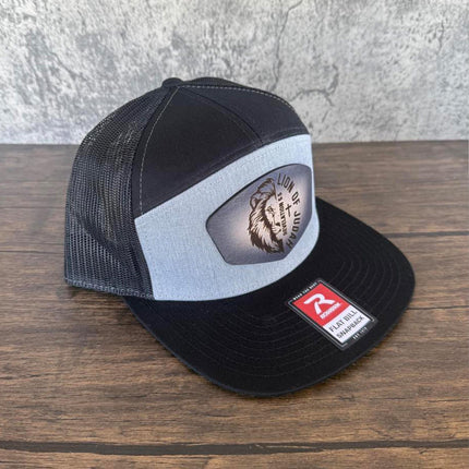 Lion of Judah Hat – Richardson 168 Snapback – Leather Patch Christian Flat Bill Hat - Patch Palooza
