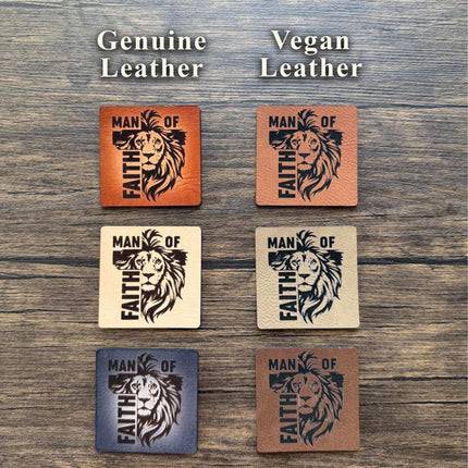 Man of Faith Patch, Lion Cross Leather Patch, Christian Patch for Hats Bags Jackets, Faith - Based Gift for Men - Patch Palooza