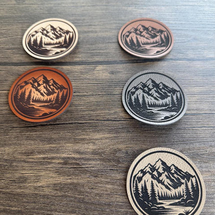 Mountain Lake Leather Patch - Choose Your Color - patchpalooza