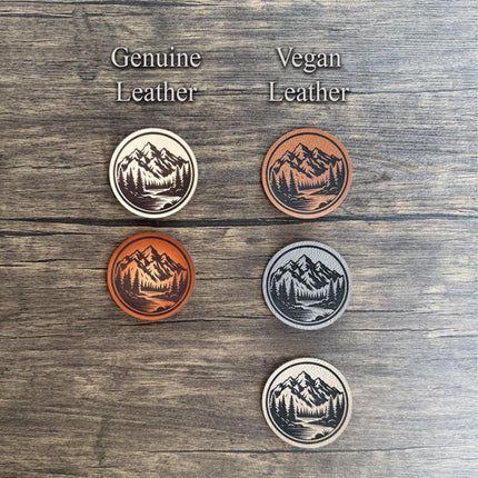Mountain Lake Leather Patch - Choose Your Color - patchpalooza