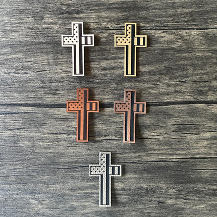 Patriotic American Flag Cross Patch - Choose Your Color - patchpalooza