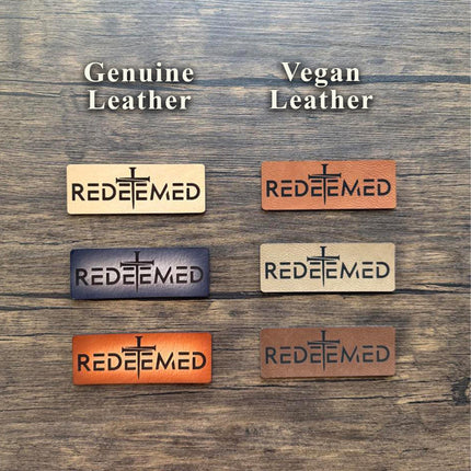 Redeemed Patch, Christian Leather Patch with Cross of Nails, Faith Patch for Hats Bags Jackets, Religious Gift - Patch Palooza