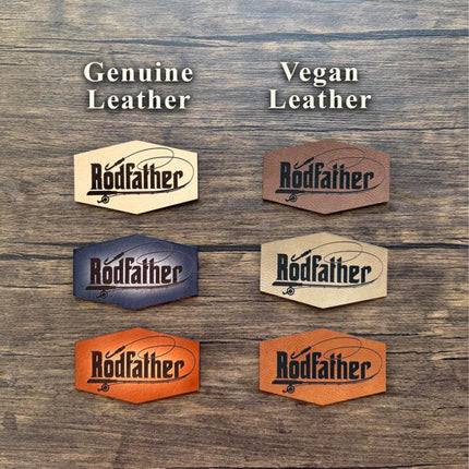 Rodfather Patch, Funny Fishing Leather Patch, Fisherman Gift Patch for Hats Bags Jackets, Outdoorsman Humor - Patch Palooza
