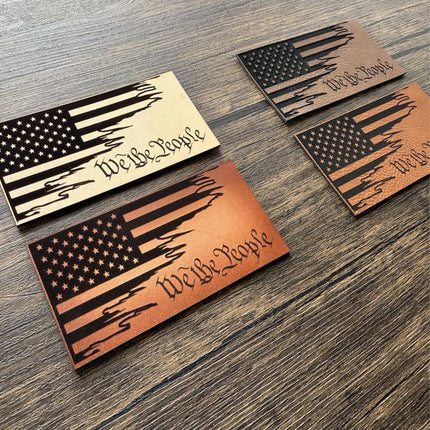 We the People Patch, Patriotic Leather Patch, American Flag Patch for Hats Bags Jackets, Constitution Gift - Patch Palooza