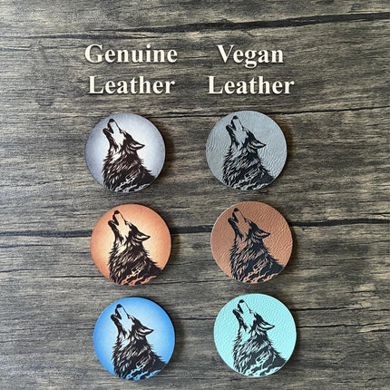 Wolf Howling Leather Patch - Choose Your Color - patchpalooza