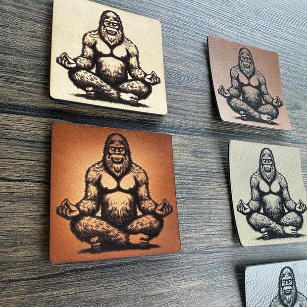 Zen Bigfoot Leather Patch - Choose Your Color - patchpalooza