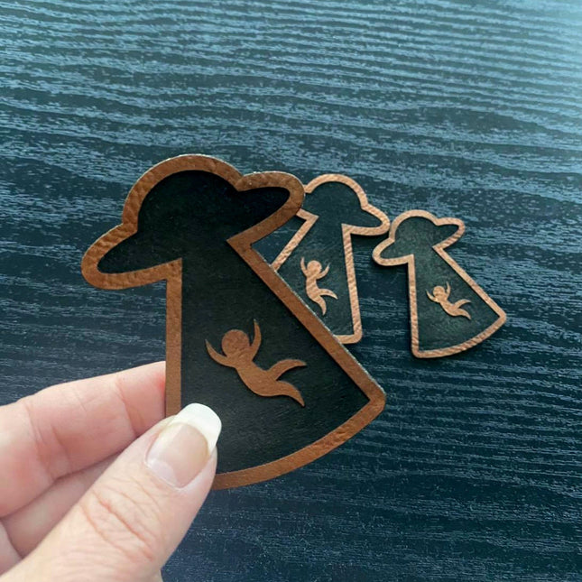 Alien Abduction Vegan Leather Patch - patchpalooza
