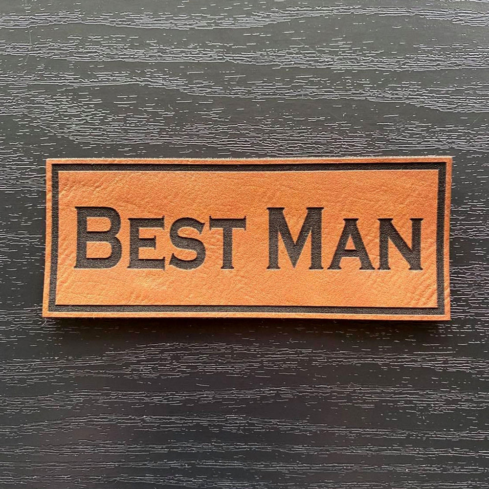 Best Man Patch - Leatherette Vegan Leather - Adhesive or Glue On