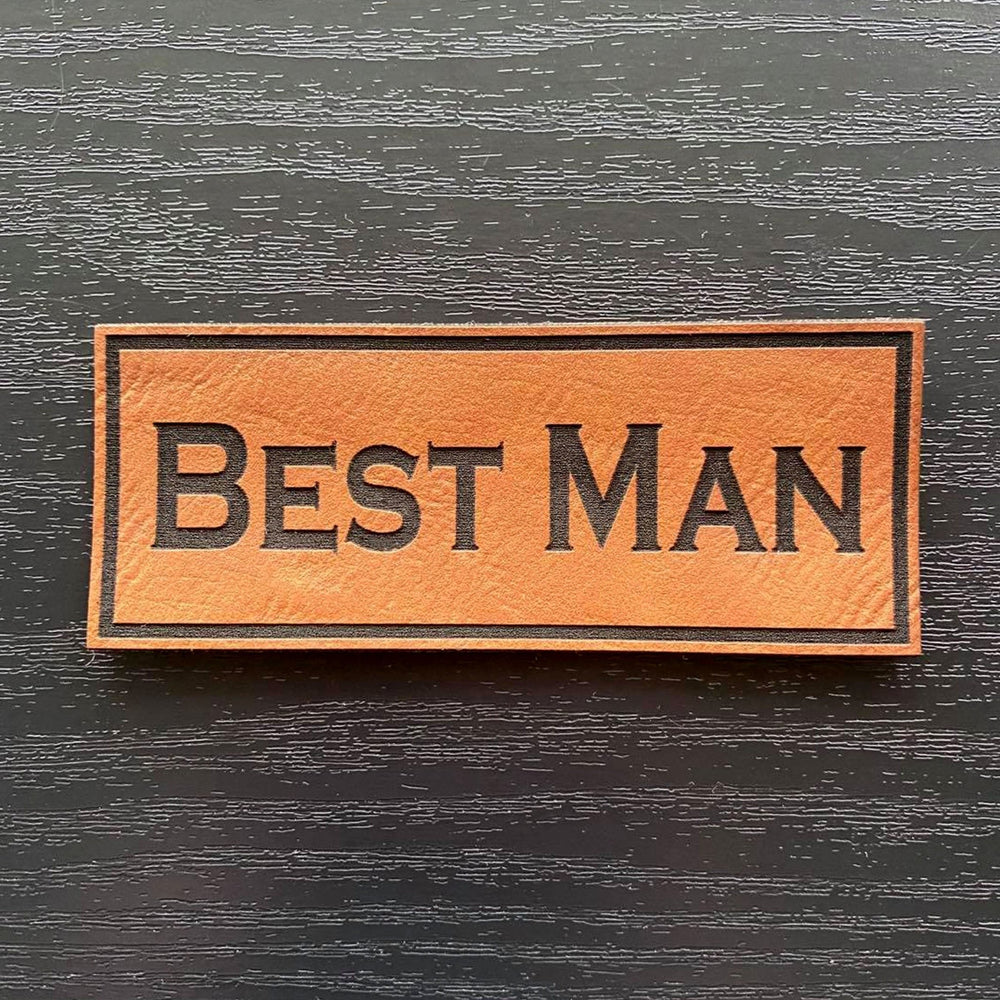 Best Man Patch - Leatherette Vegan Leather - Adhesive or Glue On - patchpalooza