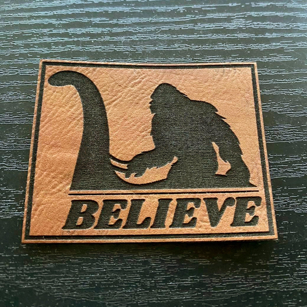 Bigfoot Believe Lochness Vegan Leather Patch - patchpalooza