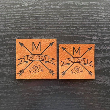 Crossed Arrows Marriage Patch - Leatherette Vegan Leather - patchpalooza