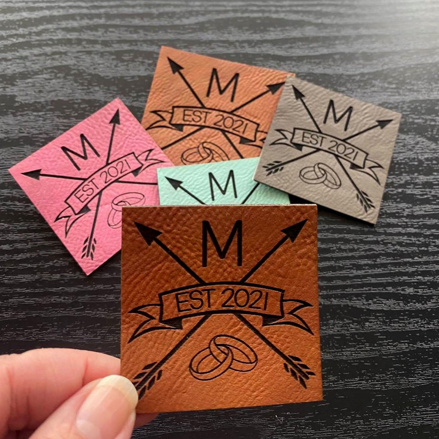 Crossed Arrows Marriage Patch - Leatherette Vegan Leather - patchpalooza