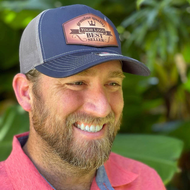 Custom Genuine Leather Patch Hat - Richardson 112 - patchpalooza