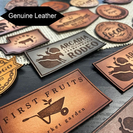 custom genuine leather patch for hat branding
