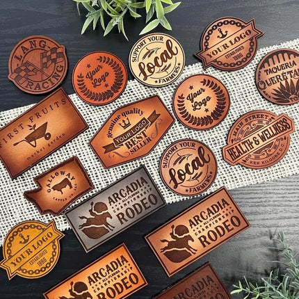 brown leather hat patch adhesive backing
