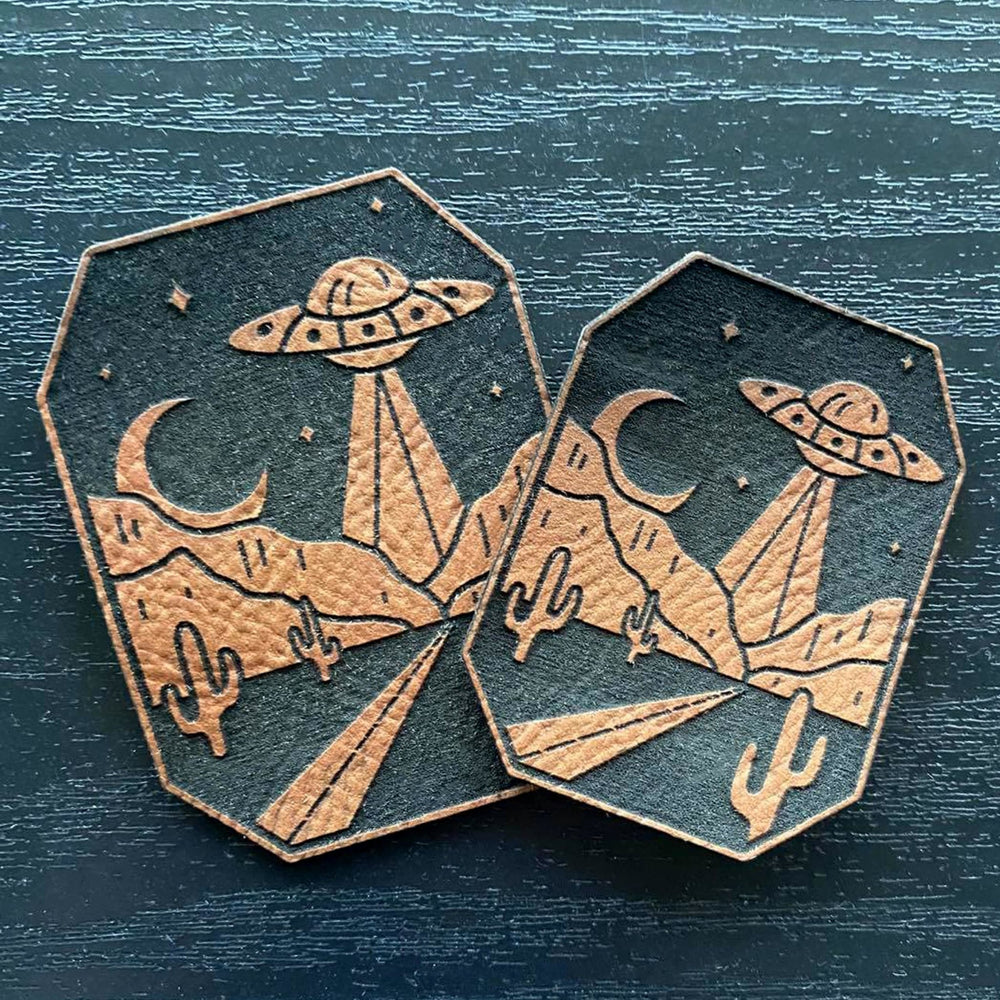 
                  
                    Desert UFO Vegan Leather Patch - patchpalooza
                  
                