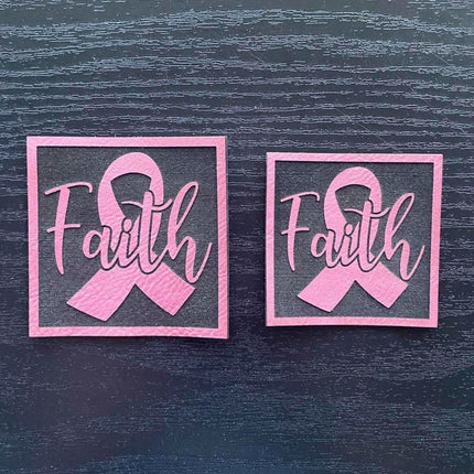 Faith Breast Cancer Awareness Patch - Leatherette Vegan Leather Patch - patchpalooza