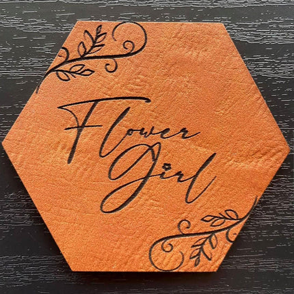Flower Girl Patch - Leatherette Vegan Leather - Adhesive or Glue On - patchpalooza