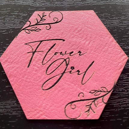 Flower Girl Patch - Leatherette Vegan Leather - Adhesive or Glue On - patchpalooza