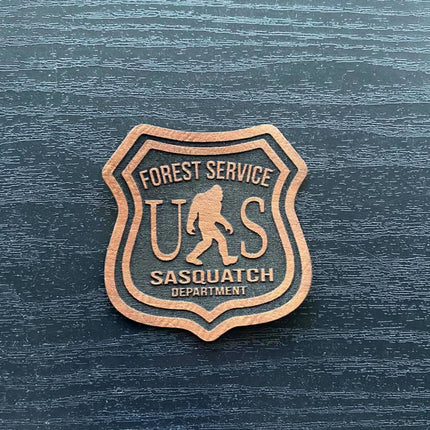 Forest Service Sasquatch Patch - Leatherette Vegan Leather - patchpalooza