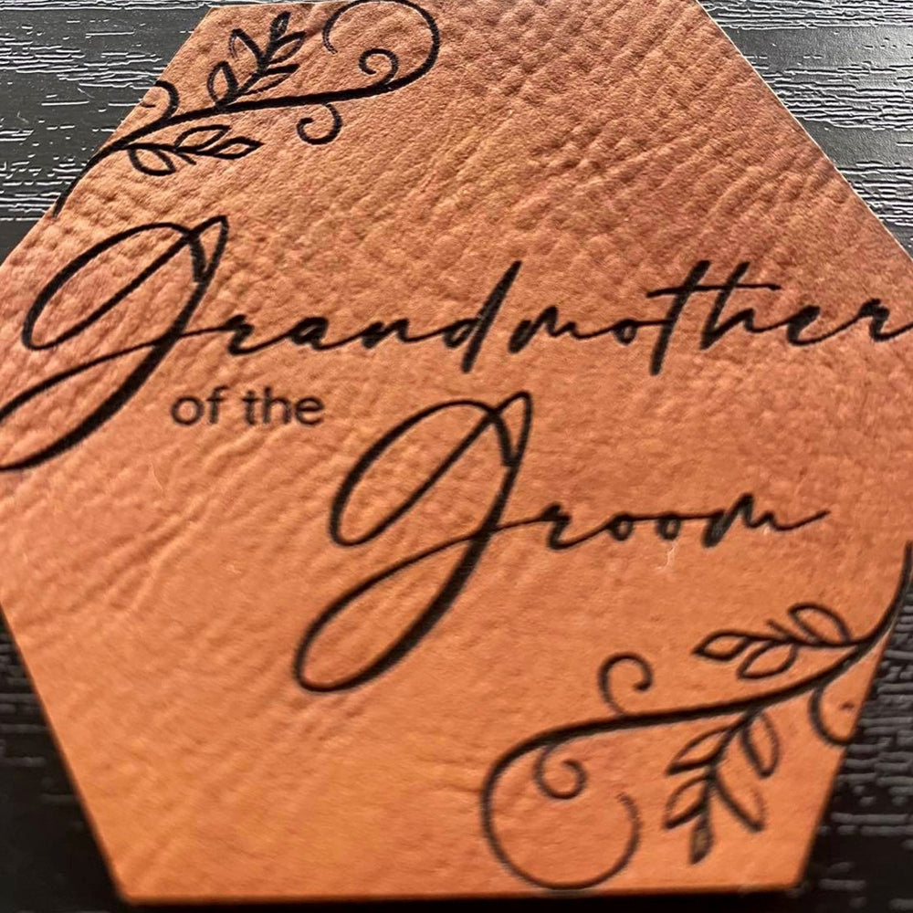 
                  
                    Grandmother of the Groom Patch - Leatherette Vegan Leather - Adhesive or Glue On - patchpalooza
                  
                